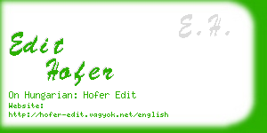 edit hofer business card